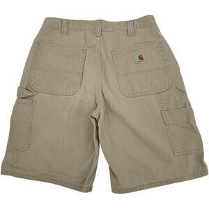 Mens Canvas Carhartt Relaxed Fit Carpenter Cargo Utility Shorts Sz 32 100245-285